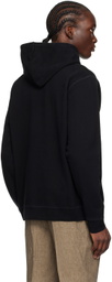 Sunspel Black Loopback Hoodie