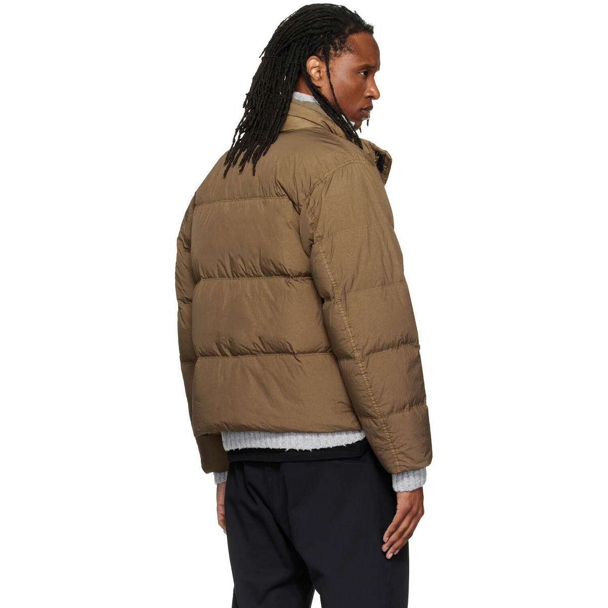 Stone Island Khaki 4100109 Crinkle Reps NY Down Jacket