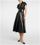 Alaïa Belted leather midi dress