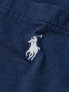 Polo Ralph Lauren - Logo-Embroidered Cotton and Linen-Blend Jersey T-Shirt - Blue