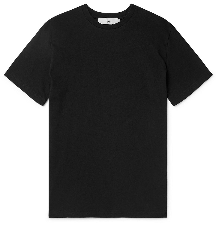 Photo: Séfr - Clin Cotton-Jersey T-Shirt - Black