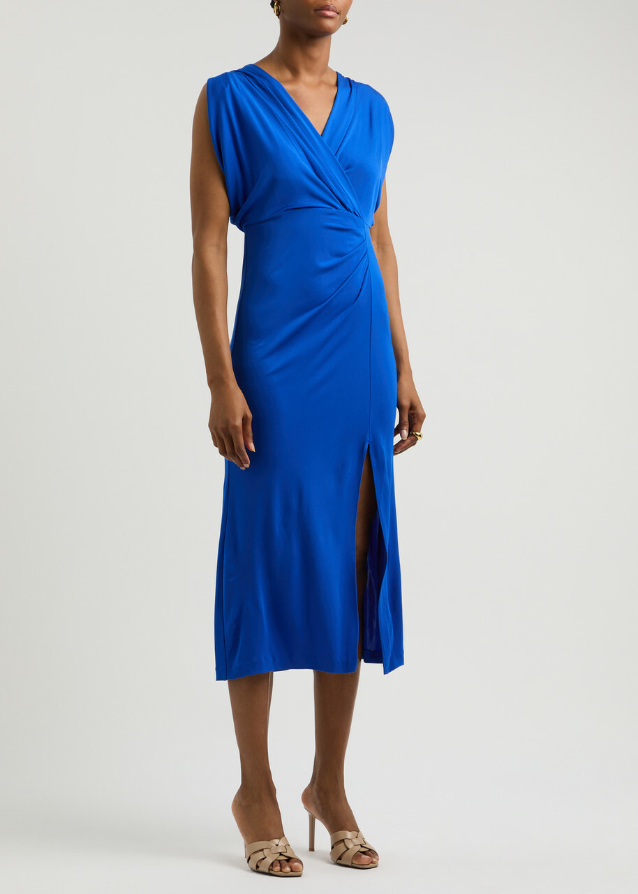 Diane Von Furstenberg Williams Jersey Midi Dress Blue Diane