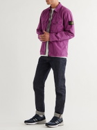Stone Island - Logo-Appliquéd Garment-Dyed Cotton-Twill Overshirt - Purple