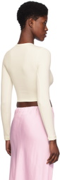 Jil Sander Off-White Cropped Long Sleeve T-Shirt
