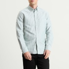 Portuguese Flannel Men's Belavista Stripe Button Down Oxford Shirt in White/Blue