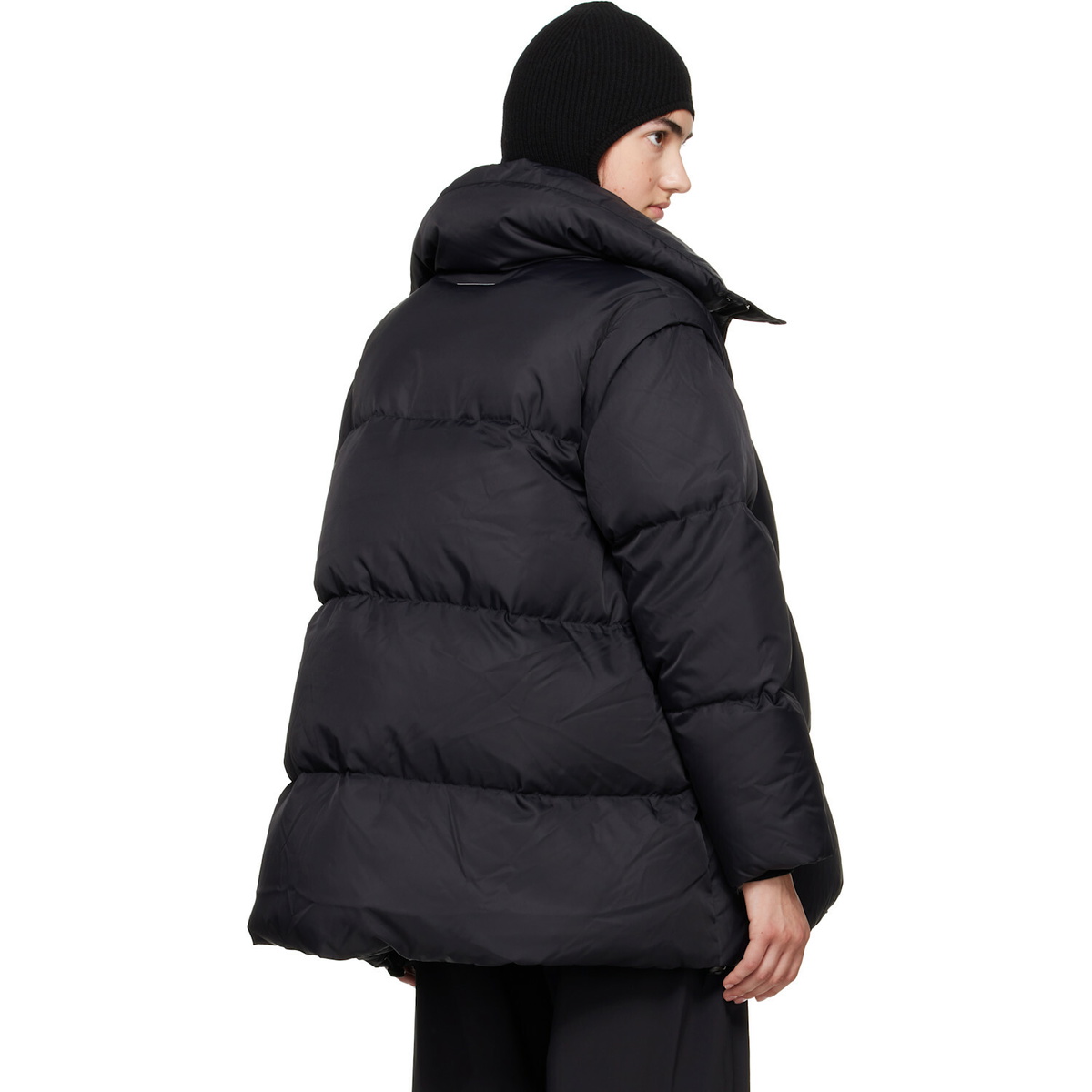 MM6 Maison Margiela Black Nylon Down Puffer Jacket