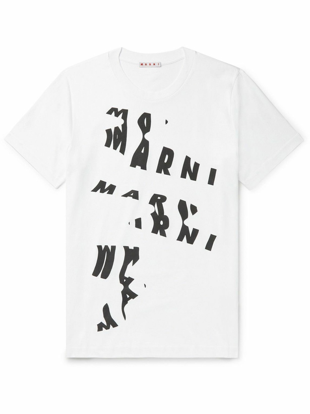 Photo: Marni - Logo-Print Cotton-Jersey T-Shirt - White