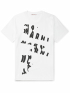 Marni - Logo-Print Cotton-Jersey T-Shirt - White