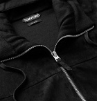 TOM FORD - Slim-Fit Panelled Merino Wool and Suede Zip-Up Hoodie - Black