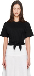 St. Agni Black Cotton Jersey Split Back Top