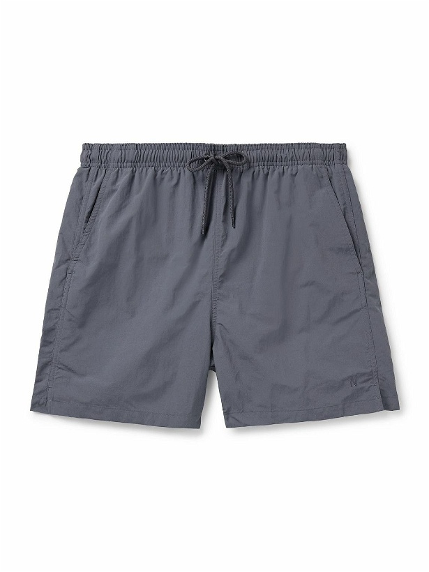 Photo: Norse Projects - Hauge Straight-Leg Mid-Length Recycled Swim Shorts - Gray