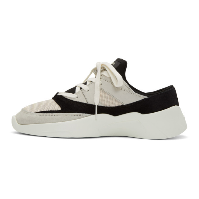 Essentials Black and Off-White Backless Sneakers Essentials