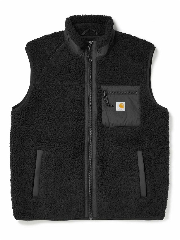 Photo: Carhartt WIP - Prentis Logo-Appliquéd Shell-Trimmed Fleece Gilet - Black