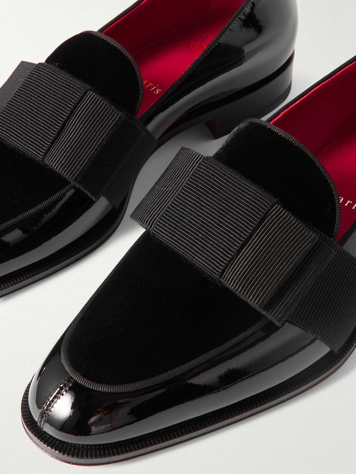 Christian Louboutin Black Patent & Velvet Ribbon Loafers with Red Lining Christian Louboutin | Shoes | Christian Louboutin Dandelion  main image 3