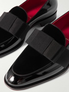 Christian Louboutin - Styleeto Grosgrain-Trimmed Velvet and Patent-Leather Loafers - Black