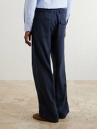 Oliver Spencer - Oxford Straight-Leg Striped Linen Drawstring Trousers - Blue