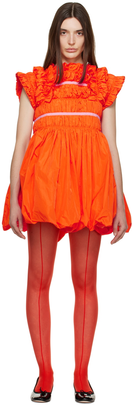 Molly Goddard Orange Stella Minidress Molly Goddard