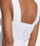 Vince - Square-neck linen-blend midi dress