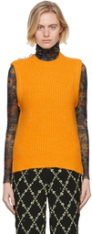 GANNI Orange Soft Wool Vest