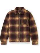 Stussy - Checked Fleece Zip-Up Overshirt - Brown