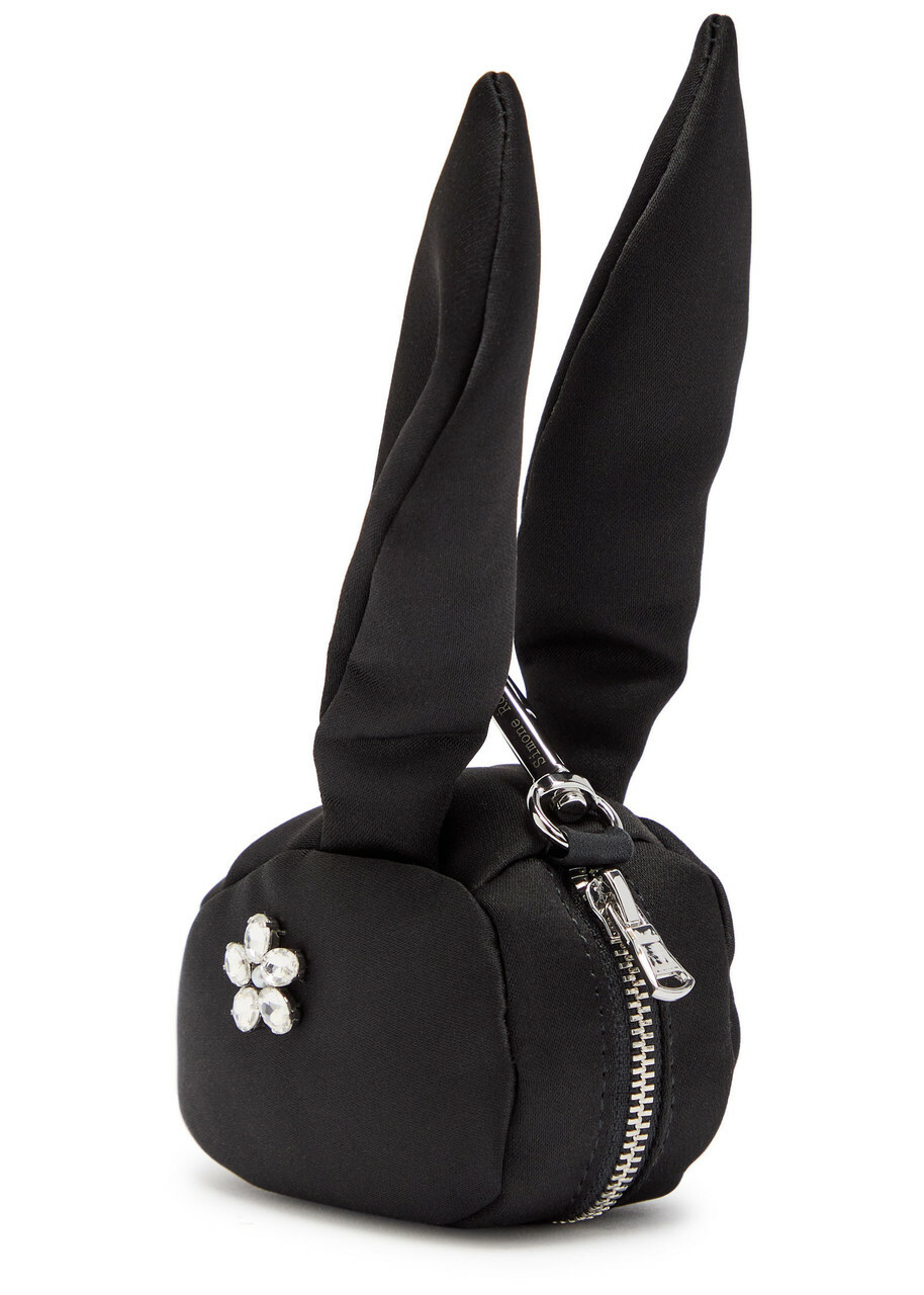 Simone Rocha Hare Embellished Satin bag Charm - Black - One Size