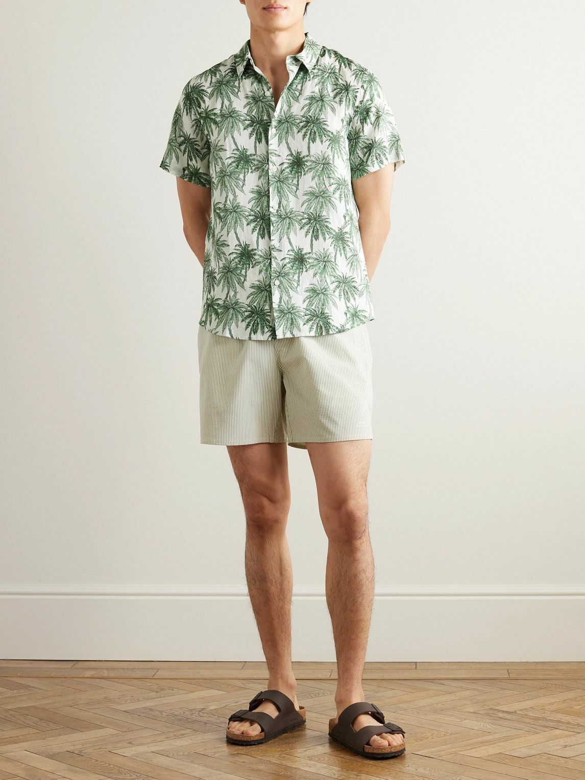 Onia - Jack Air Printed Linen and Lyocell-Blend Shirt - Green