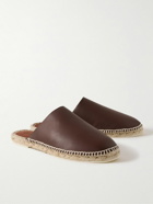 Loro Piana - Seaside Walk Leather Backless Espadrilles - Brown