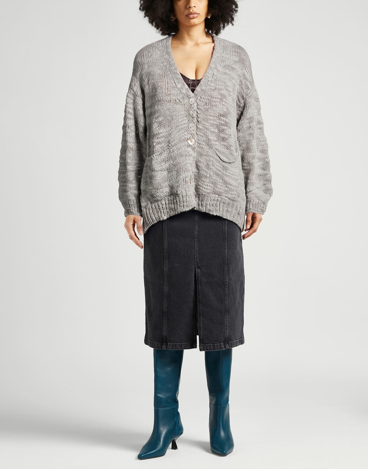 Berna Womens Cardigan in Grey