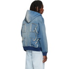 Off-White Blue Distressed Arrow Skate Zip Hoodie