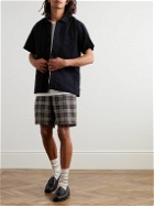 Oliver Spencer - Osborne Checked Linen Drawstring Shorts - Black