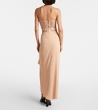 Mugler re/edit draped crêpe georgette maxi skirt