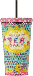 Versace Pink & Blue Crystal Butterflies Travel Cup
