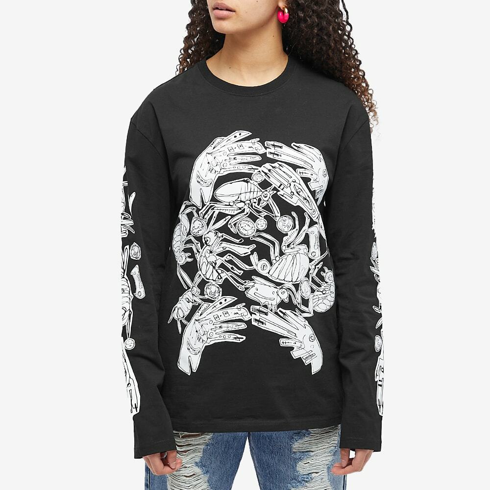 Charles Jeffrey Women's Long Sleeve Graphic T-Shirt in Black Flea