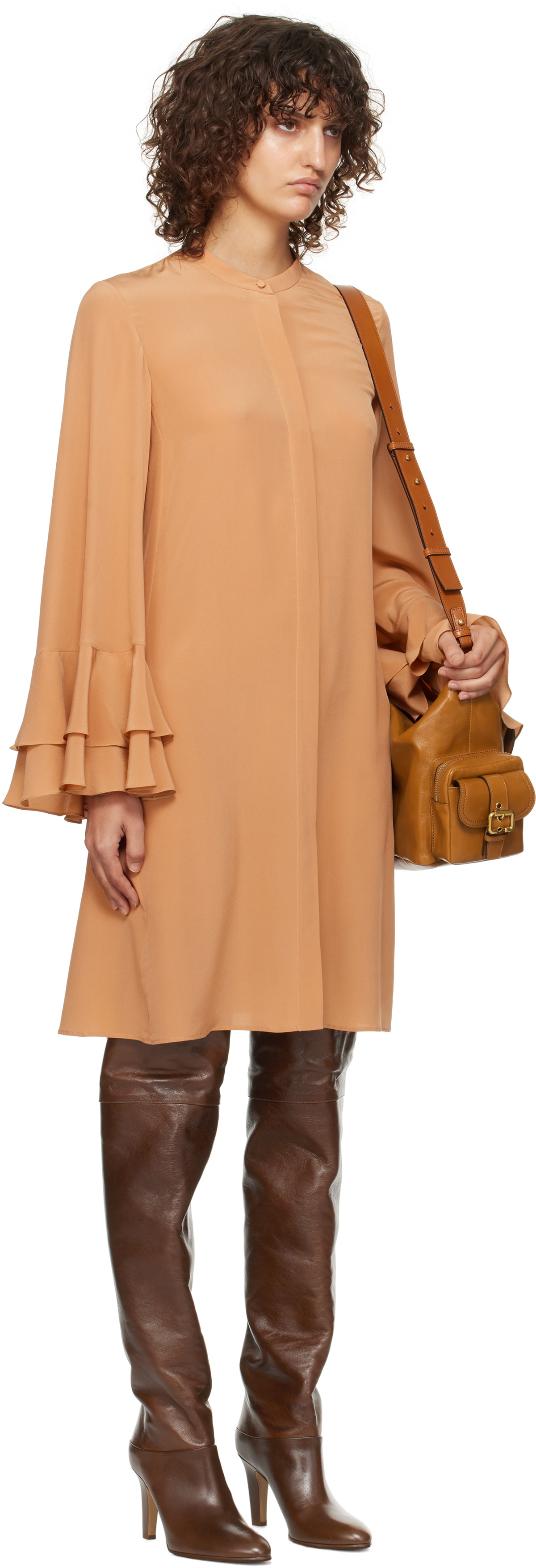Chloé Pink Tiered Sleeve Minidress