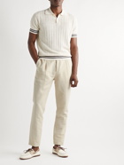 Brunello Cucinelli - Leisure Tapered Linen and Cotton-Blend Drawstring Trousers - Neutrals