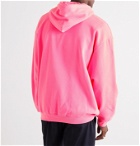 Balenciaga - Logo-Embroidered Fleece-Back Cotton-Jersey Hoodie - Pink