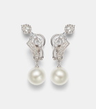 Yeprem Pearlescent 18kt gold clip earrings with diamonds and pearls