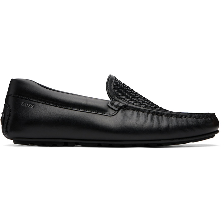 Photo: BOSS Black Woven Vamp Leather Loafers
