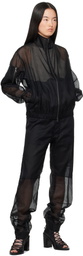 Gabriela Coll Garments Black No.261 Taffeta Pocket Zipper Jacket