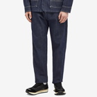 Kenzo Men's Ticking Stripe Straight Leg Jean in Blue