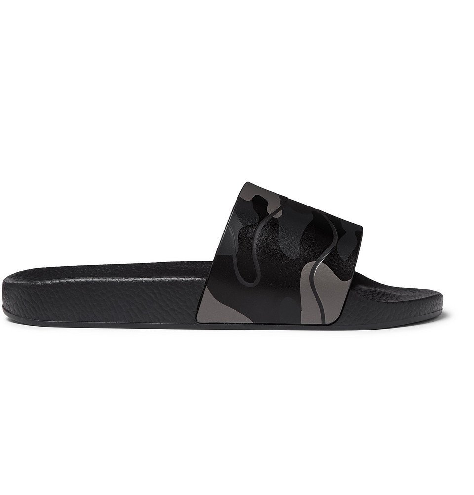 Valentino - Valentino Garavani Camouflage-Print Rubber Slides - Men - Black