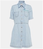 Marni - Embroidered cotton chambray shirt dress