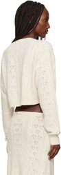 GUIZIO Off-White Noah Wool Cable Crop Cardigan