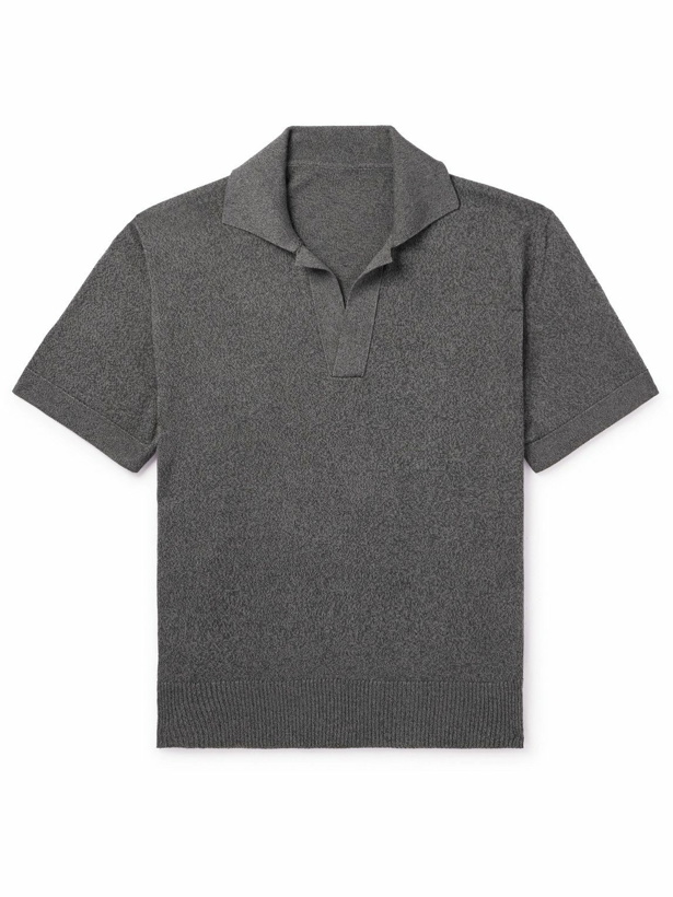 Photo: Stòffa - Mouliné Cotton Polo Shirt - Gray