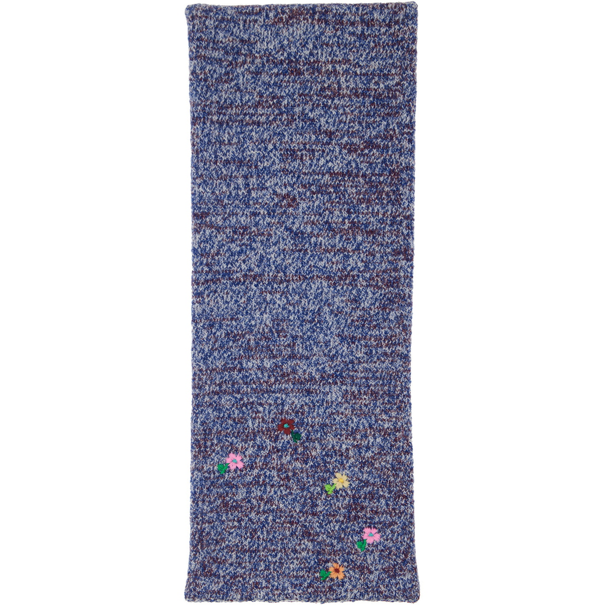 Dries Van Noten Blue Wool & Cashmere Scarf