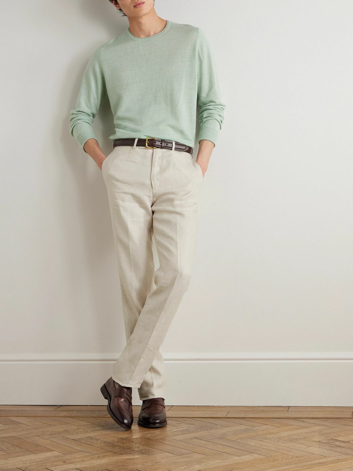 Kingsman - Slim-Fit Straight-Leg Linen Suit Trousers - Neutrals