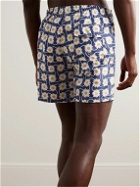 Bather - Straight-Leg Mid-Length Printed Recycled Swim Shorts - Blue
