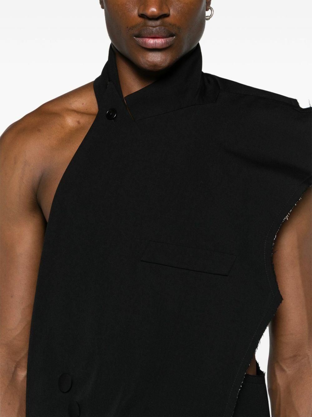 MLGA Black Deconstructed Asymmetric Jacket