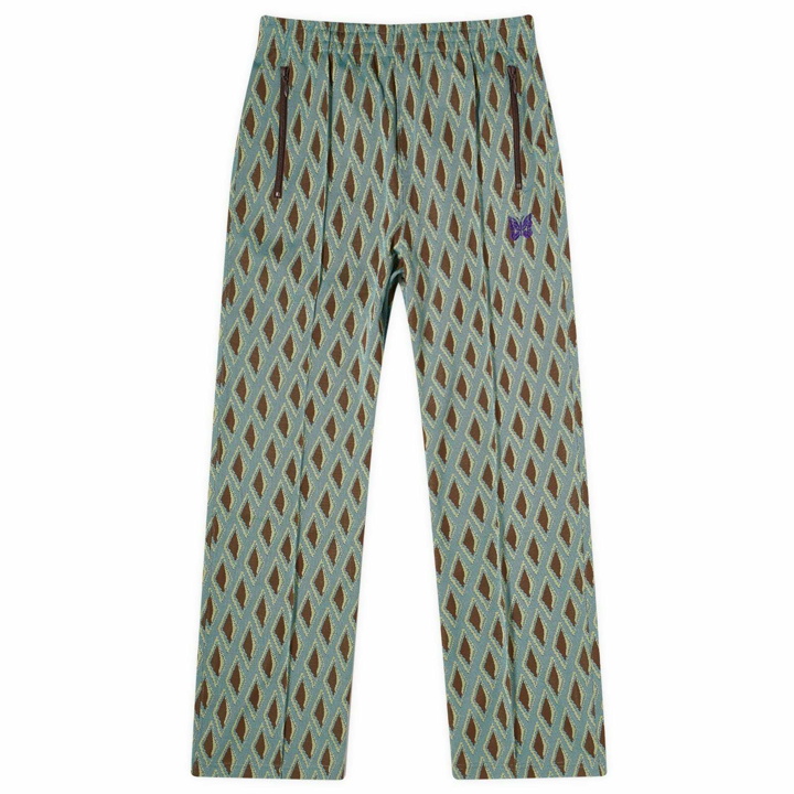 Photo: Needles Men's Poly Jacquard Track Pants in Turquoise