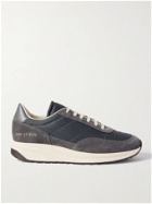 COMMON PROJECTS - Track Classic Leather-Trimmed Suede and Ripstop Sneakers - Gray